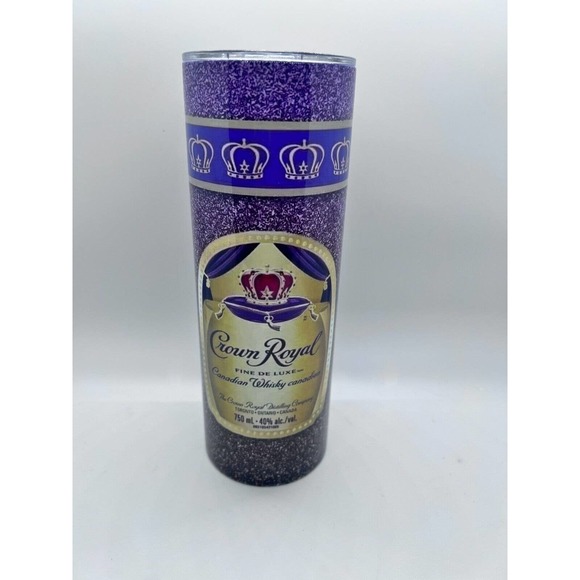 Crown Royal Inspired 20 oz Skinny Tumbler Custom Made, New with Straw and Lid - Picture 1 of 4